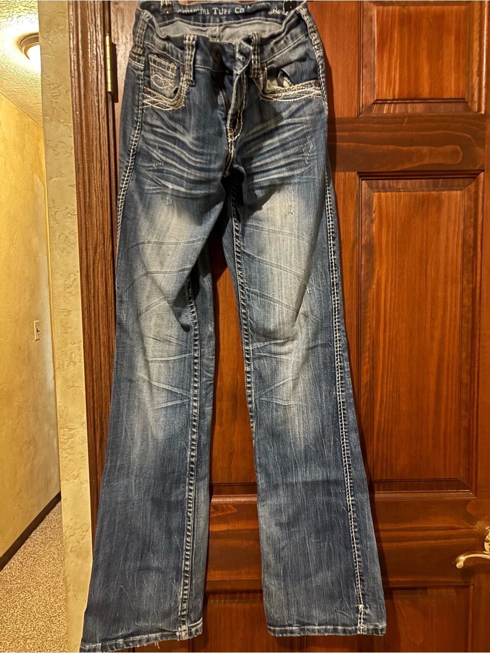 Classic Dark Blue Distressed Jeans